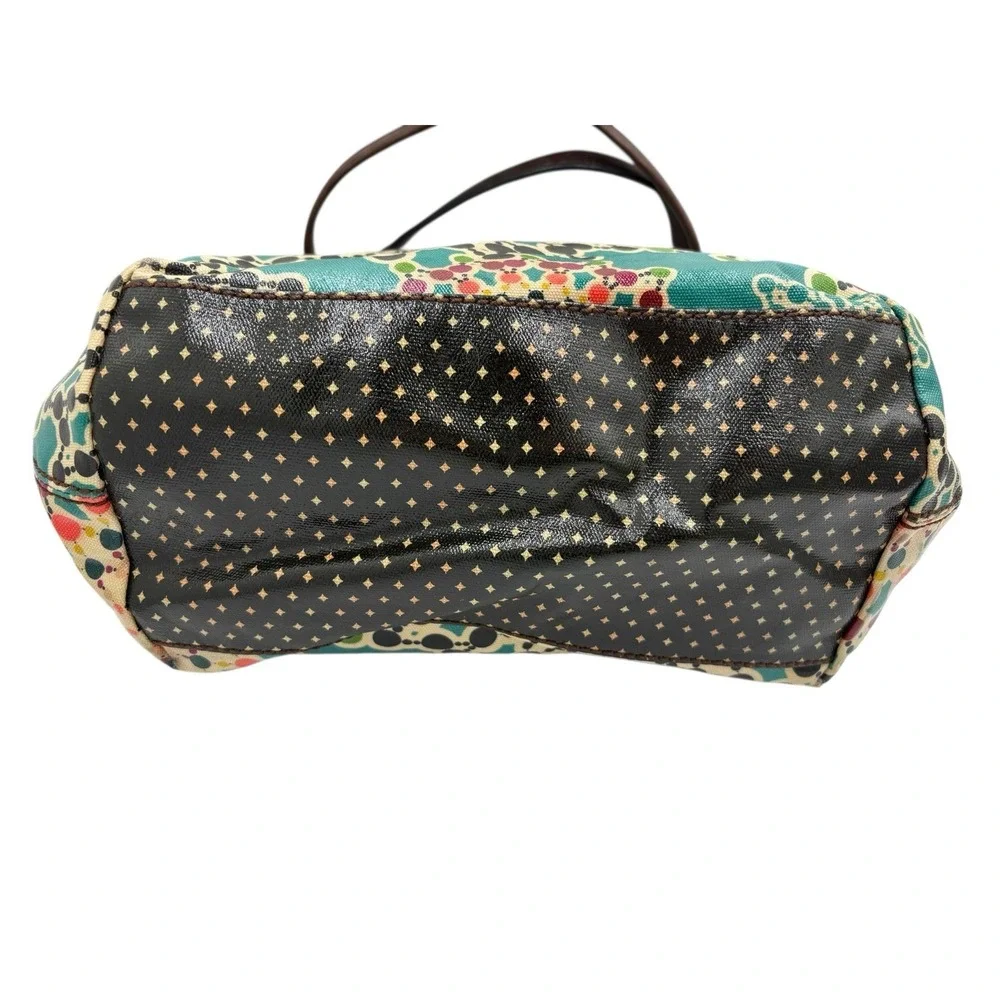 Fossil‎ KEY-PER Key Per Kaleidoscope Coated Canvas Shoulder Tote Purse Teal